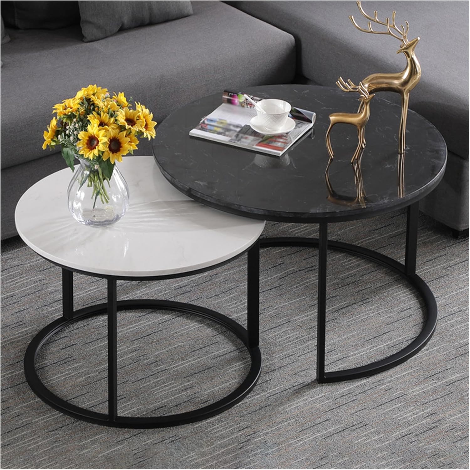 Mesa de centro negra moderna y elegante